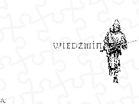 mężczyzna, The Witcher, szkic, miecz