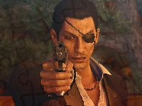 Mężczyzna, Gra, Goro Majima, Opaska, Postać, Yakuza 0, Pistolet