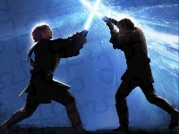 mężczyźni, Star Wars, walka, laser