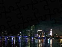 Światła, Floryda, Miami, Most