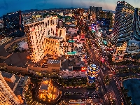 Panorama, Las Vegas, Chmur, Nevada, Drapacze, Kasyno, Miasta
