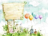 Balony, Miasteczko, Napis