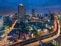 Miasto, Tajlandia, Bangkok, Noc