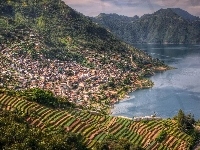 Miasto, Lake Atitlan, Guatemala, Jezioro