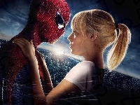 The Amazing Spider-Man, Noc, Emma Stone, Kobieta, Aktorka, Niesamowity Spider-Man, Postać Gwen Stacy, Miasto