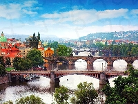 Czechy, Miasto, Praga, Rzeka, Mosty