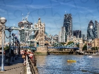 Miasto, Anglia, Tower Bridge, Rzeka, Londyn