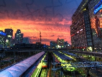 Japonia, Miasto, Tokio, Pociąg, Dworzec