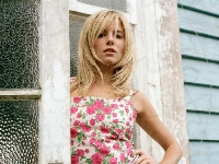 Aktorka, Kolorowa, Sienna Miller, Drzwi, Sukienka