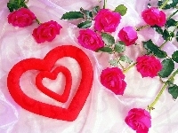 Miłość, Róże, Dwa, Serduszka, Różowe