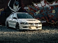 Mitsubishi Lancer, Białe, Graffiti