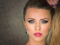 Makijaż, Blondynka, Dziewczyna, Modelka, Kolczyki, Włosy