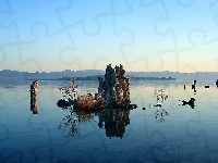 Mono Lake, Jezioro, Skały, Kalifornia