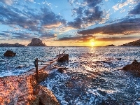 Morze, Hiszpania, Wybrzeże, Kładka, Ibiza