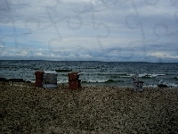 Plaża, Morze, Budki