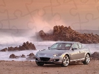 Morze, Mazda RX8, Skały