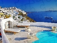 Morze, Grecja, Santorini, Spa