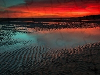 Morze, Zachód Słońca, Plaża