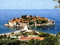 Miasta, Morzem, Sveti Stefan Montenegro, Panorama, Nad