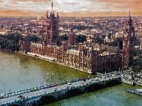 Most, Miasta, Londyn, Big Ben, Panorama