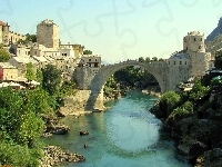 Most, Bośnia i Hercegowina, Rzeka, Domy, Mostar