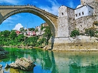 Stary Most, Bośnia i Hercegowina, Rzeka, Domy, Mostar