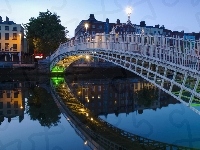 Most, Irlandia, Rzeka, Domy, Dublin