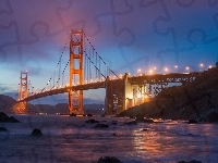 Most, Oświetlony, Golden Gate
