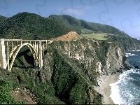 Łukowy, Góry, Kalifornia, Most, Woda