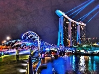Światła, Hotel, Most, Singapur