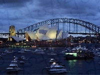 Zatoka Port Jackson, Sydney Opera House, Australia, Sydney, Most Sydney Harbour Bridge