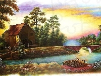 Most, Dom, Rzeka, Pomost