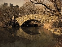 Rzeka, Most, Sepia