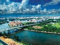 Most, Miasta, Singapur, Rzeka, Panorama