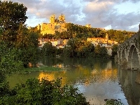 Francja, Rzeka, Katedra Saint Nazaire, Béziers Cathedral, Most