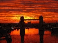 Most, Zachód, Słońca, Londyn