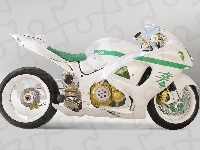 Motocykl, Biały, IRG Hayabusa