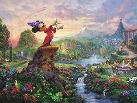 Myszka Miki, Disney, Kinkade, Malarstwo