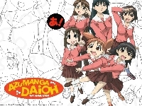 napis, Azumanga Daioh, logo, dziewczyna