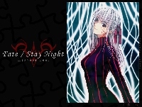 napis, profil, Fate Stay Night, dziewczyna