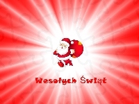 Napis, Mikołaj, Promienie, Wesołych Świąt