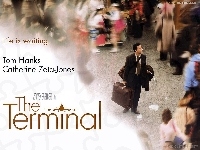 napisy, bagaż, The Terminal, Tom Hanks, ludzie