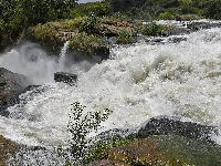 Uganda, Afryka, Park Narodowy Wodospadu Murchisona, Murchison Falls, Rzeka, Kamienie, Wodospad, Nil Wiktorii