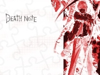 negatyw, chłopak, Death Note, kosa, marynarka