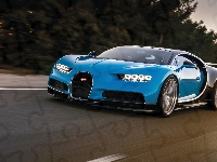 Przód, Bugatti Chiron, Niebieski