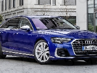 2021, Audi S8, Niebieskie