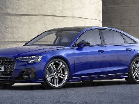 Bok, Niebieskie, Audi S8, 2021