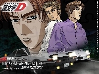 night, Initial D, ludzie, auto