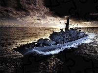 Niszczyciel, Statek, Wojenny, Morze
