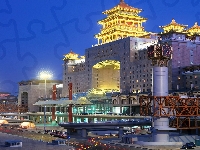 Dworzec, Chiny, Pekin, Noc